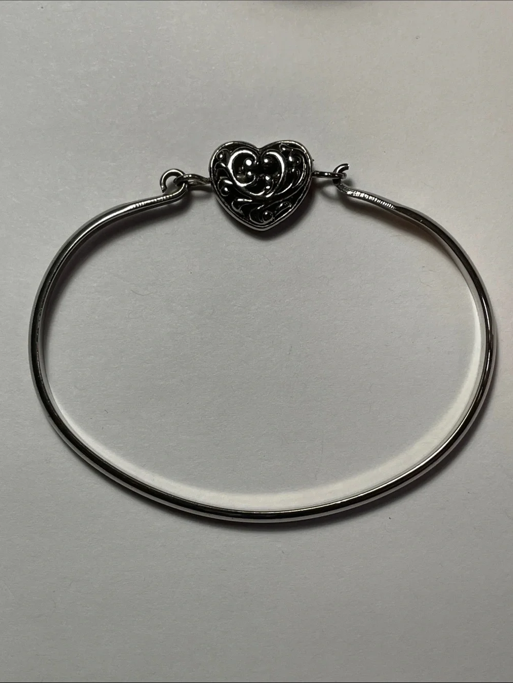 Reversible Red Heart Stone Filigree Bracelet 925 plated